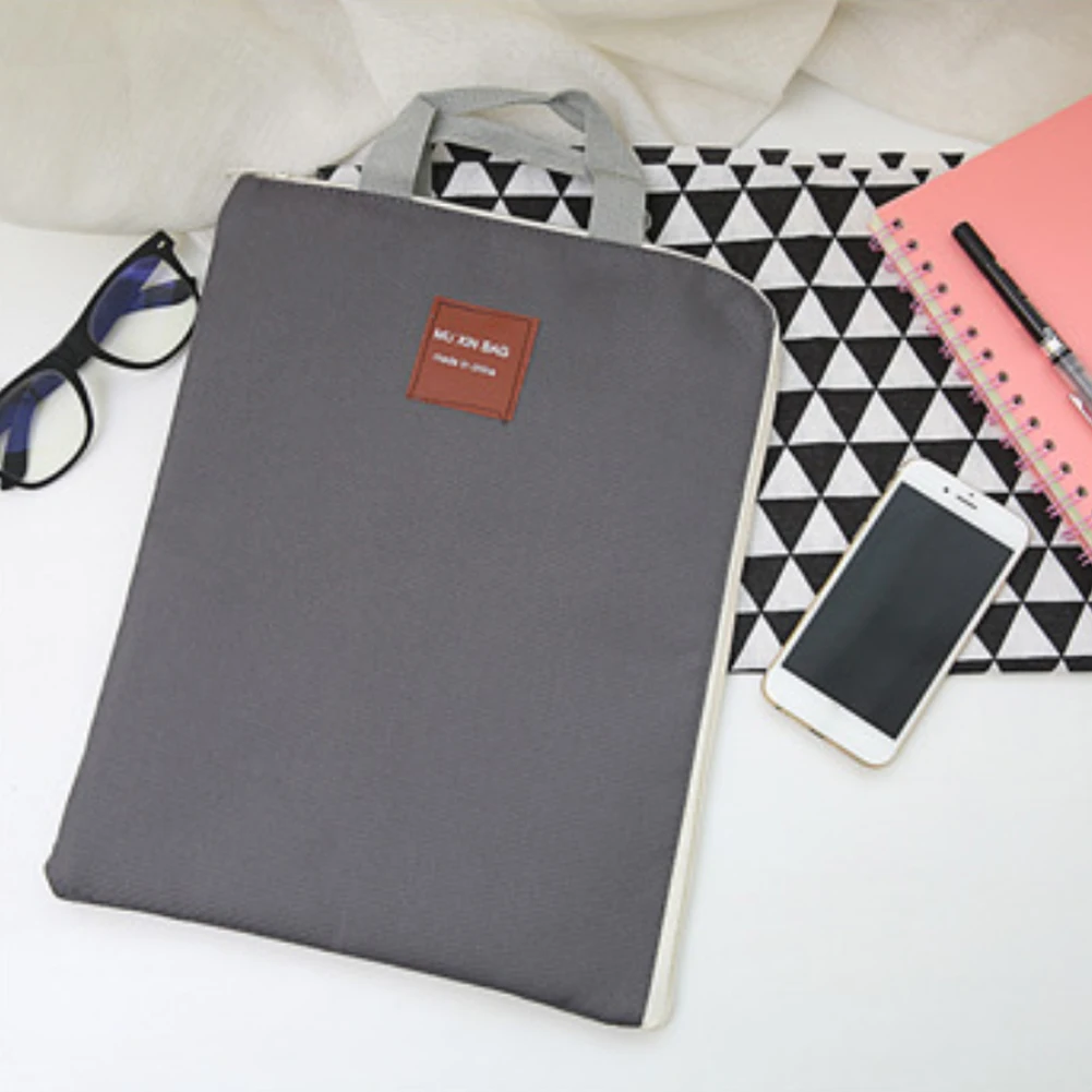 Dark Gray А4, Сумка для документов, канцелярская, двухслойная, с ручкой, органайзер из нейлона, папка для школы, офиса, портфель, портативный, на молнии, карман для файлов - Цвет: Dark Gray