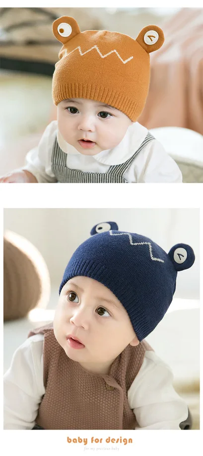 KACAKID Официальный магазин унисекс вязаная милая детская шляпа удобная для мальчиков и девочек вязаная милая детская шляпа мультяшный вязаный для новорожденных шляпа 5351