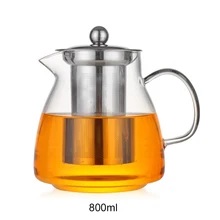 800 мл термостойкий боросиликат стеклянный чайник-Дополнительный нагреватель для чайника и бамбуковый чайный набор с подносом