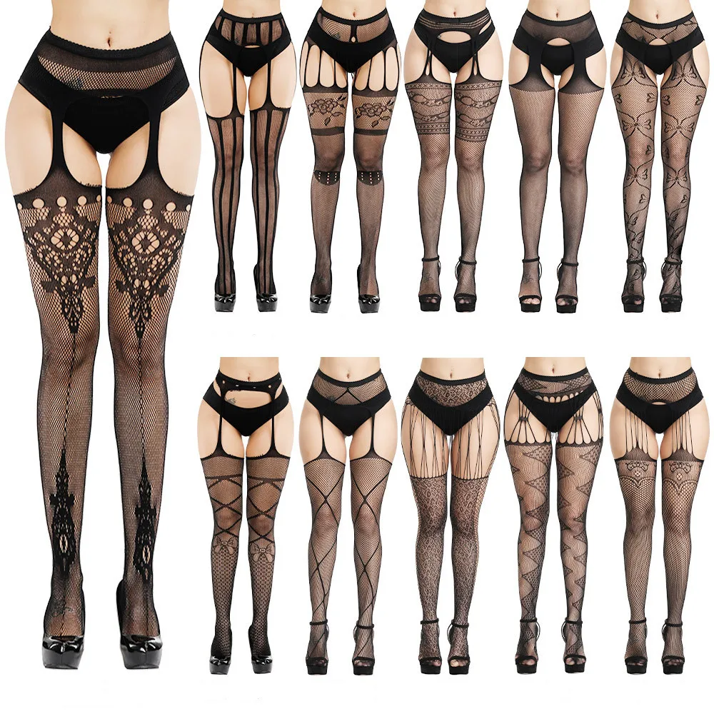 

DOIAESKV 2019 Hot Sexy Stocking Fashion Stocking Sexy Women Lingerie Net Lace Top Garter Belt Thigh Stocking Pantyhose Dropship