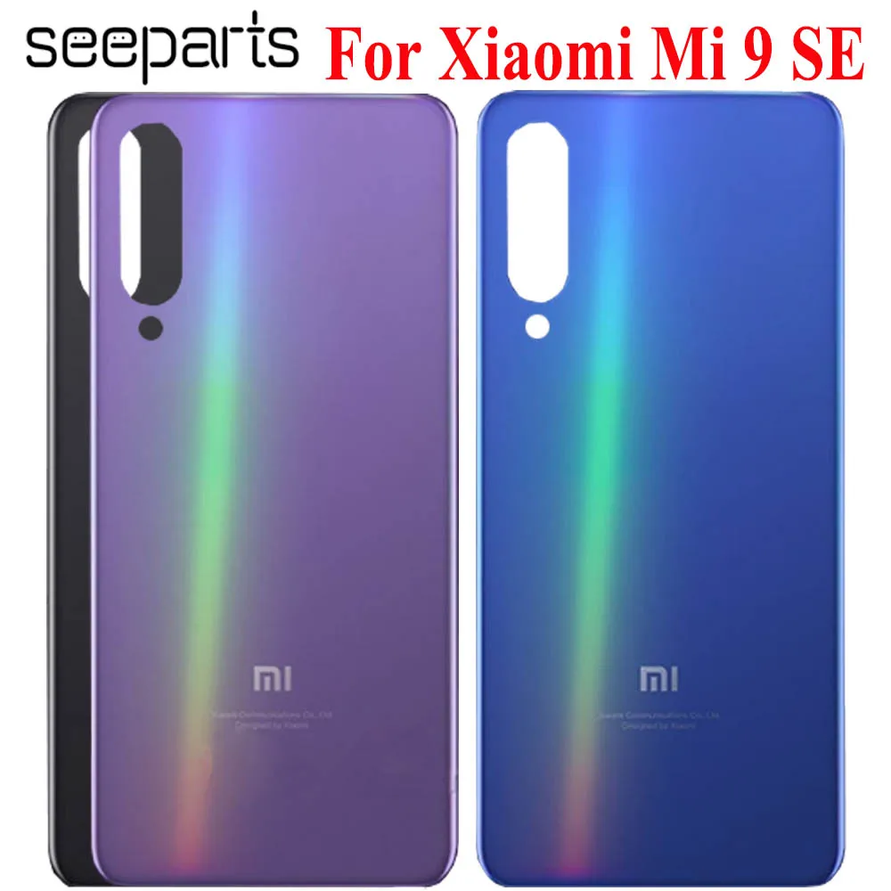 Для Xiaomi Mi 9 SE Задняя крышка батареи задняя дверь корпус стеклянная панель Замена