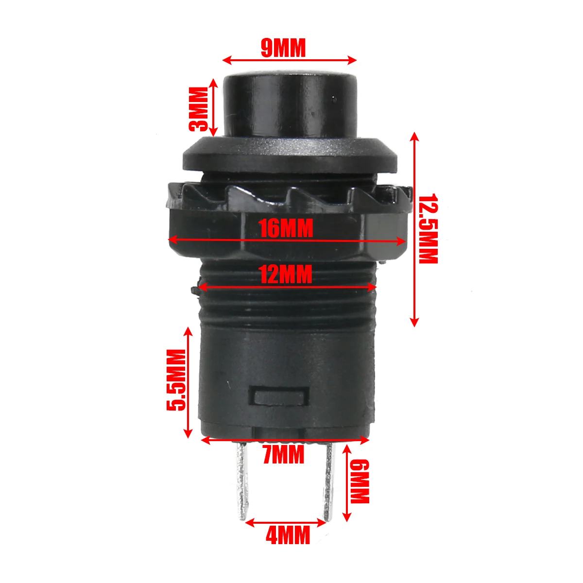 5pcs Mini Small Round Button ON/OFF Push Button Switch Latching 12mm 3A 125V 1.5A 250V AC Mayitr