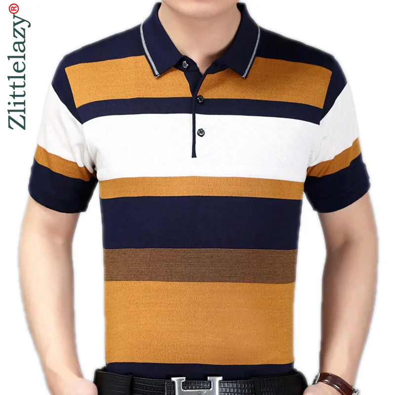 

2019 summer short sleeve knitting polo shirt men clothes striped fashions polos tee shirts pol cool mens clothing poloshirt 170
