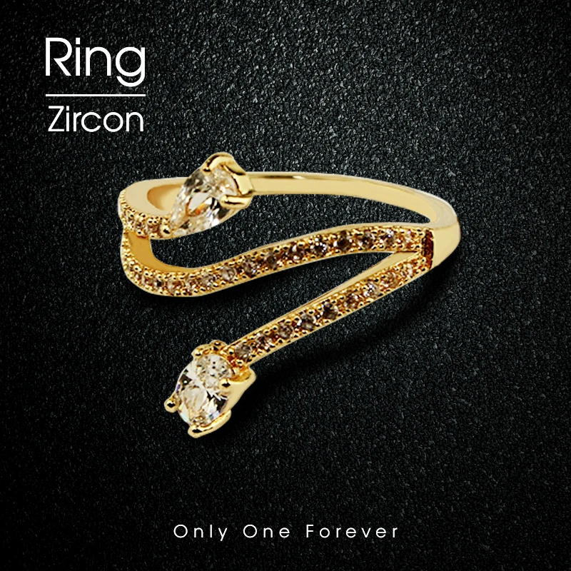 Creative Fashion Cubic Zirconia Ring Ladies Sweet Irregular Jewelry Valentine's Day Gift | Украшения и аксессуары