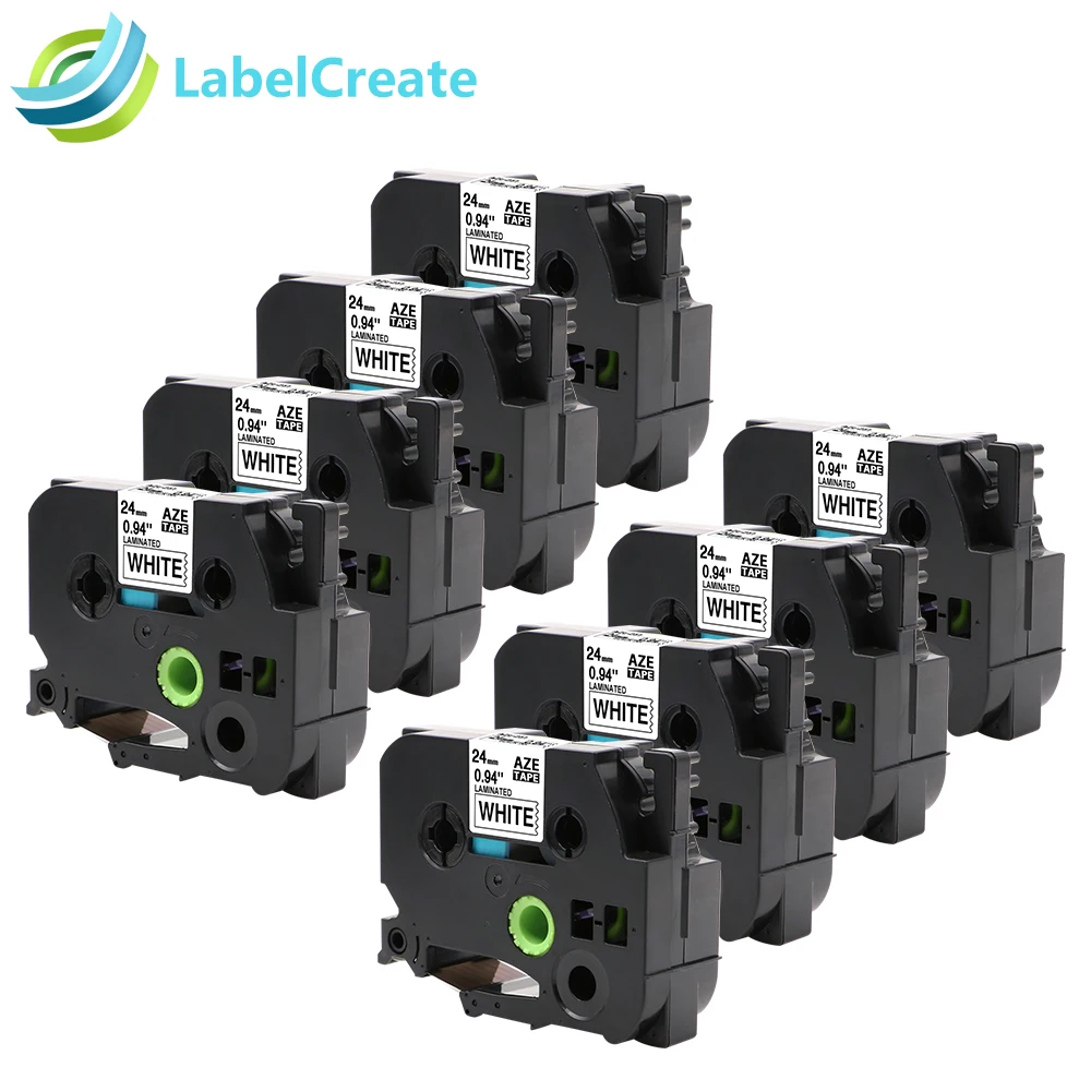 

8 Packs Tze-251 compatible Brother Label Maker tze 251 Tz-251 TZ251 24mm black on white for p-touch laminated tape tze251