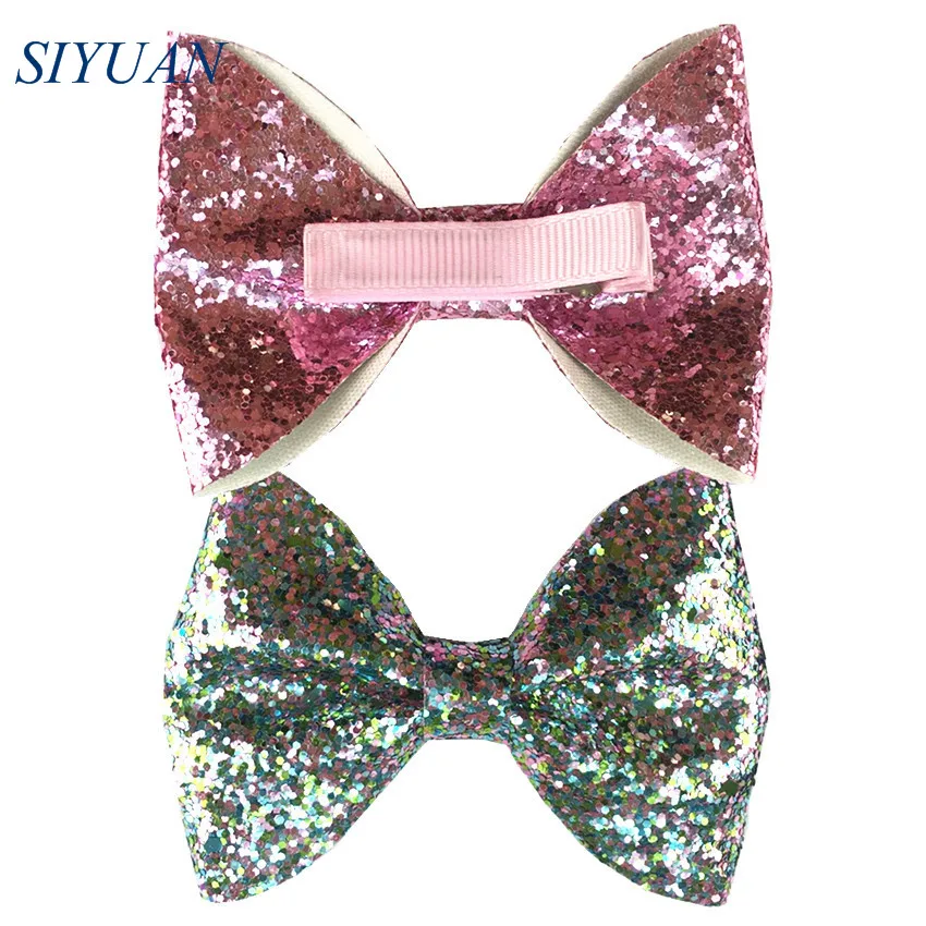

10pcs/lot 3.4*2.6'' Glitter Sequin Bow Hair Bow with Clips Kids Headwear DIY Boutique Photography Props HDJ148