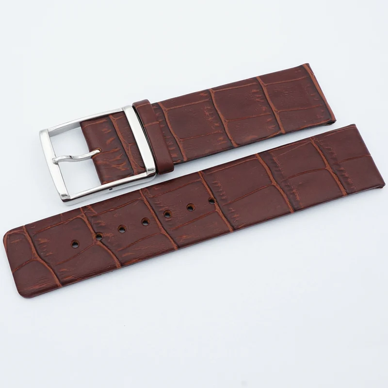 Ремешок для часов MAIKES из натуральной кожи аллигатора коричневого цвета|genuine leather