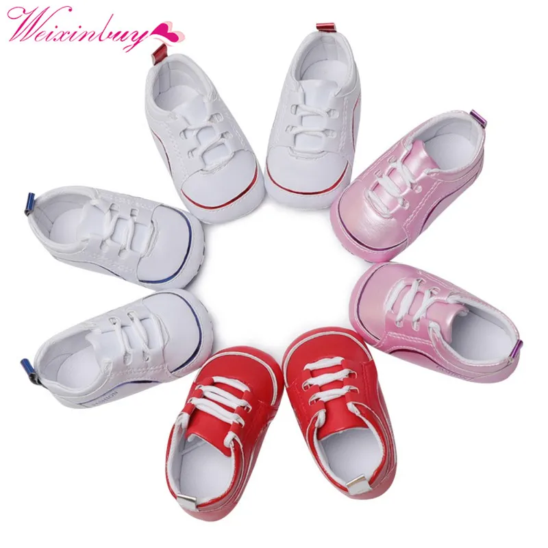 Baby Shoes PU Baby Girl Shoes Spring Bandage Cotton Soft bottom Baby Girl Shoes Fashion Color Sports Baby Boy Shoes