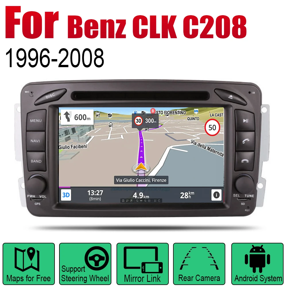 Автомобильный Радио DVD плеер gps навигация для Mercedes Benz CLK C208 W208 1996~ 2008 NTG Android HD Displayer система аудио видео стерео