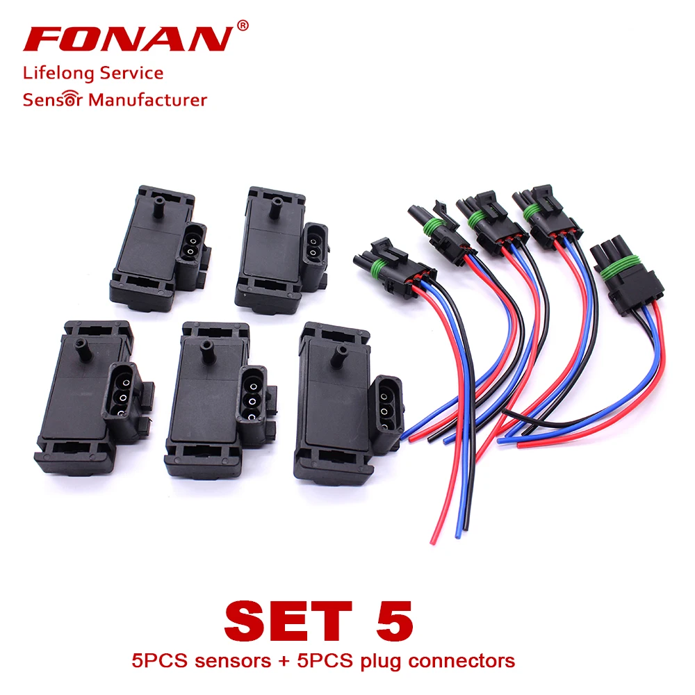 

5PCS 3 Bar 3BAR MAP Manifold Absolute Pressure Sensor For GM Cadillac Chevrolet Pontiac Buick 12223861 16040749 23528418 650652
