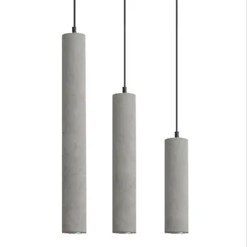 

Vintage Loft Cement Pipe Led Pendant Light for Dining Room Bedroom Bedside Living Room Bar 25/50cm 80-265V 1523