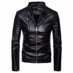Мужская осенне-зимняя куртка Veste Homme с несколькими молниями мотоциклетная куртка из искусственной кожи пальто Мужская винтажная панк
