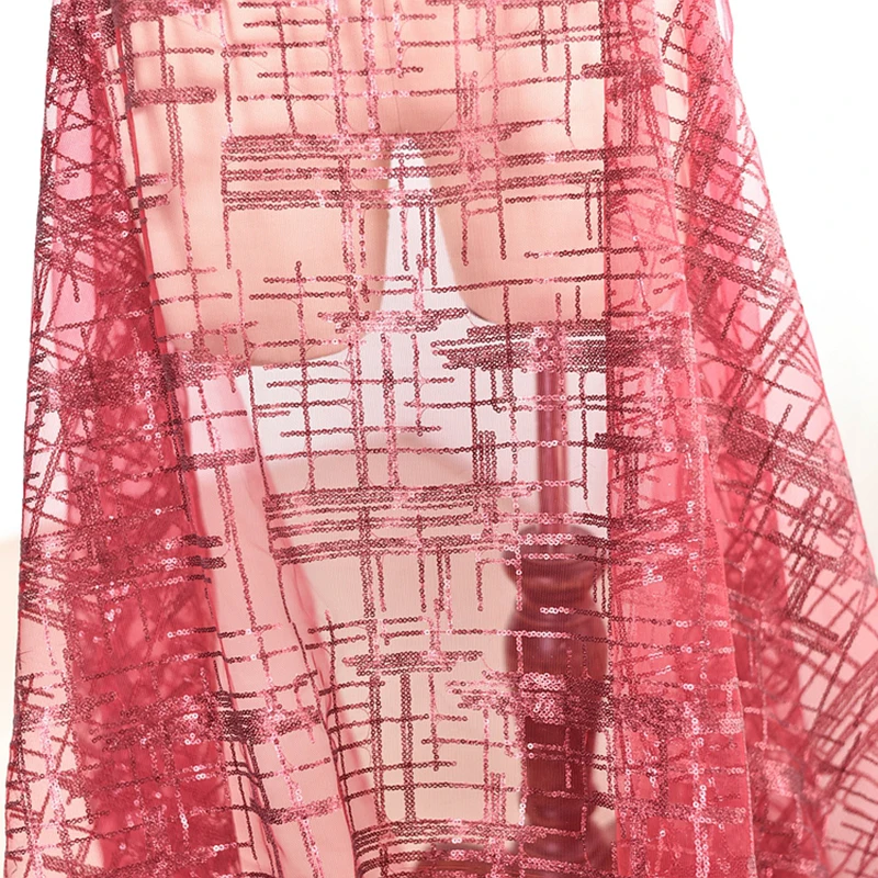 50 см X 150 см вышитая в полоску блестящая Тюль Ткань для вуали свадебное платье юбка-пачка DIY праздничная одежда сетчатая ткань