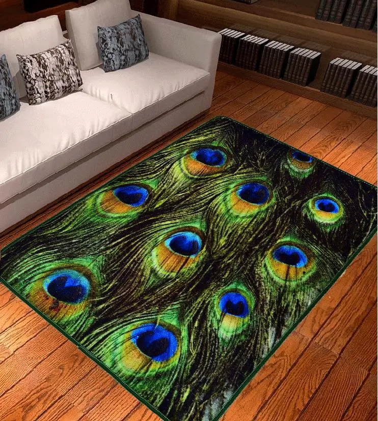 3D Китайский Стиль Павлин ковры с перьями для гостиной мягкие и роскошные ковры и ковры дверной коврик спальня Площадь Ковер DT1008