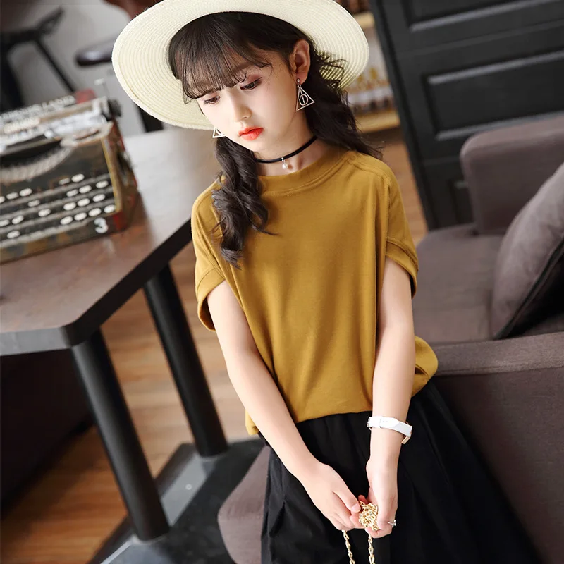 

2019 Fashion Kids Girls Clothing Set Summer Girls Outfits Clothes White T-shirts + Loose Pants 2pcs Children Clothing Set 10 12