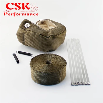 

Titanium T3 Turbo Heat Shield Blanket Cover+10 Meter 2" Manifold Downpipe Wrap