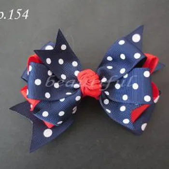 

12 pcs A- Three Layer 4.5" Free Shipping New Spring Ribbon /Lace Print Kids Hair Accessories