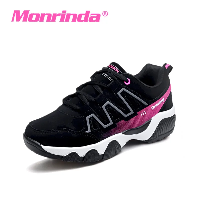 

Monrinda Running Shoes Woman Non-slip Sport Shoes Cow Leather Armor Sneakers Brand Damping Road Trainers Zapatillas Gym Mujer
