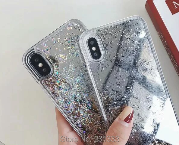Sale C-ku Diamond Bling Liquid Quicksand Glitter TPU Electroplate Hard Case For Iphone X 8 7 PLUS 6 6S 7PLUS Skin Cover Luxury 100pcs 3