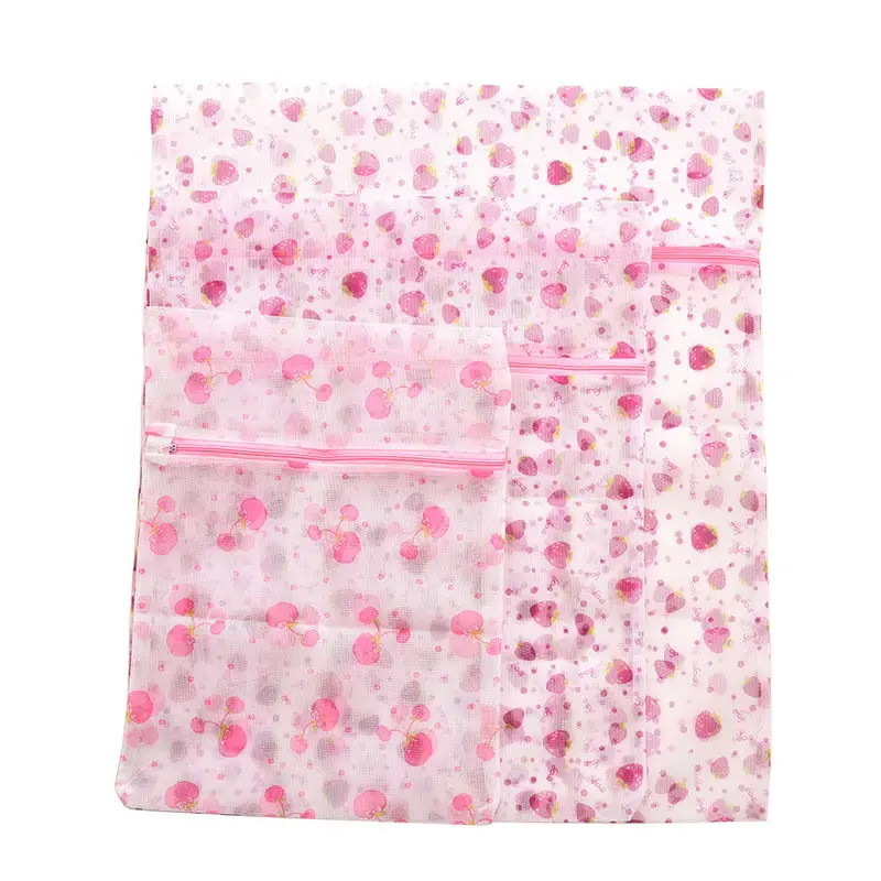 1 PCS Cartoon Print Women Hosiery Bra Washing Lingerie Wash Protecting Mesh Bag Aid Laundry Saver 3 Size Laundry Bags