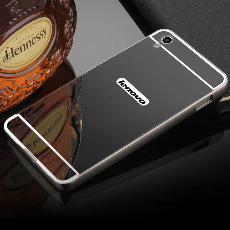 For Lenovo S850 Case Mirror Back Cover Case Aluminum Metal Frame Bumper For Lenovo S850 Case S90 Z90 P70 S60 K3 Note Cover Capas
