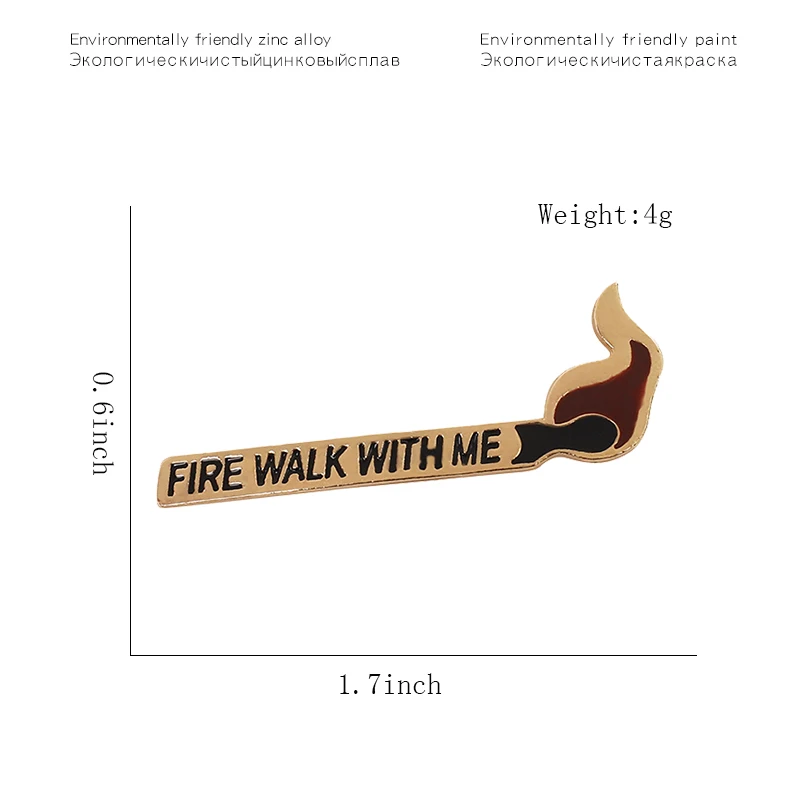 Горящая спичка эмалированная булавка Твин Пикс вдохновленная брошь мультяшная одежда сумка со значком на булавке для женщин и мужчин модное ювелирное изделие