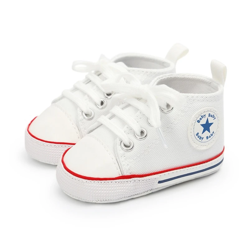 Парусиновая обувь для новорожденных; кроссовки для первых шагов; парусиновая Обувь На Шнуровке Для малышей; летняя нескользящая обувь с мягкой подошвой - Цвет: B2