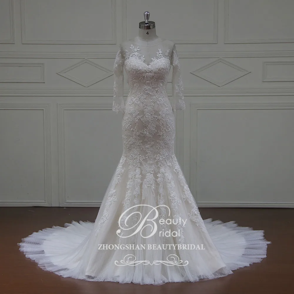 Элегантный специально сделано Vestidos De Novia Свадебные платья Настоящее фото Свадьба кружево Свадебные платья из фатина красота xfm019