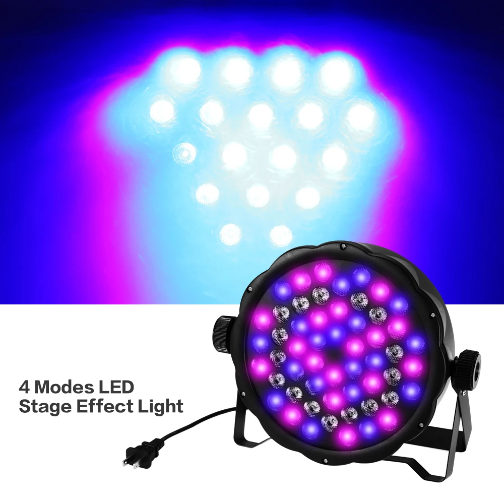 

Lightme 4 Modes DMX Disco DJ LED Stage Effect Light AC 110 - 220V 54W Master-slave Voice-activated RGBW Party Holiday LED Lamp
