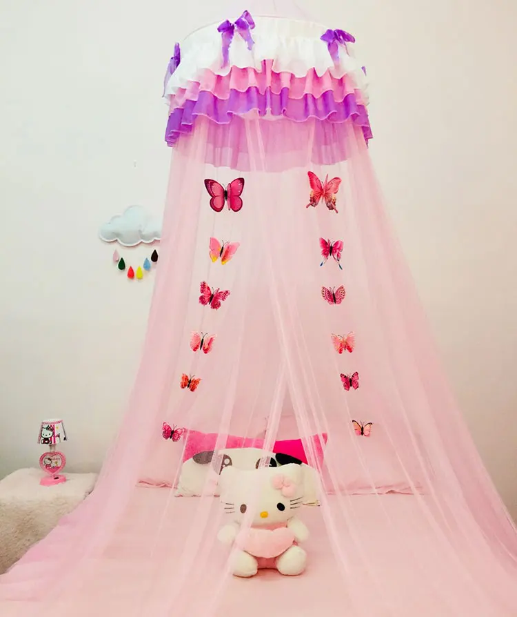 Новая детская москитная сетка, одиночная двойная купольная сетка принцессы, 1,35 м/1,5 м/1,8 м, навес для кровати для детей, романтические палатки для малышей - Цвет: hudiefen 1.8m bed