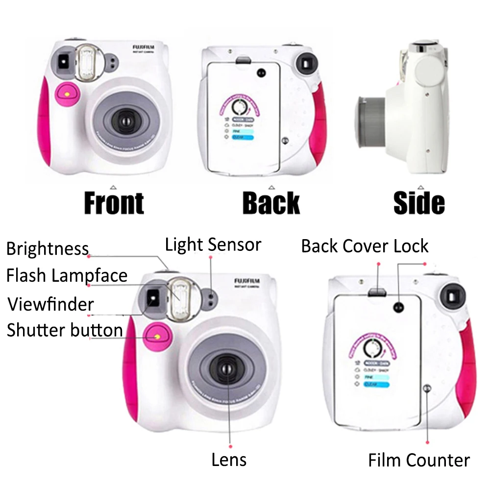 Fujifilm Instax Mini 7s мгновенная камера 20 листов белая бумажная пленка чехол 64 альбом с