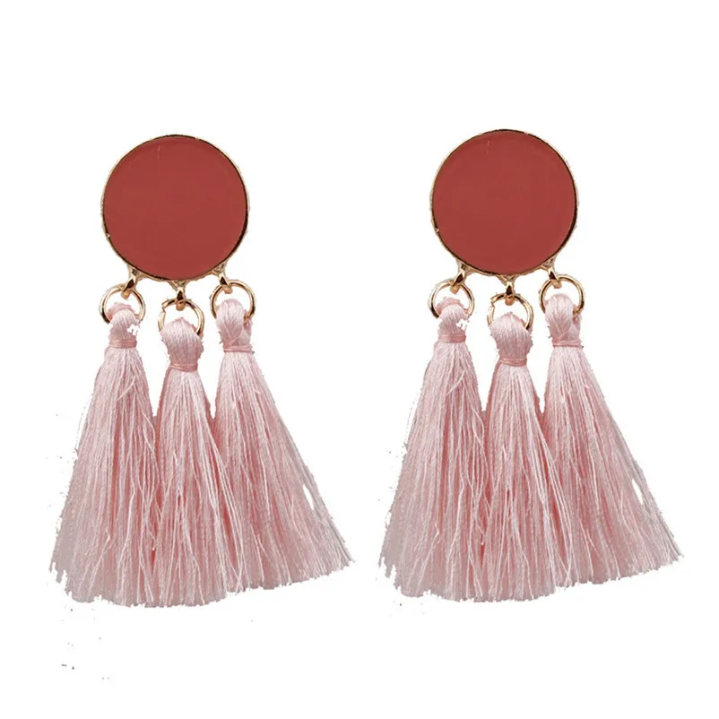 Tassel Earrings Dangle Round Ethnic Bohemian Long Earrings for Women Big Fringed Drop Earrings Vintage Jewelry Brincos J05#N (5)