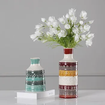 

Traditional Chinese Ceramic Vases Creative Colored Glazed flower Living Room Table Ceramic Vase Crafts dropshipping