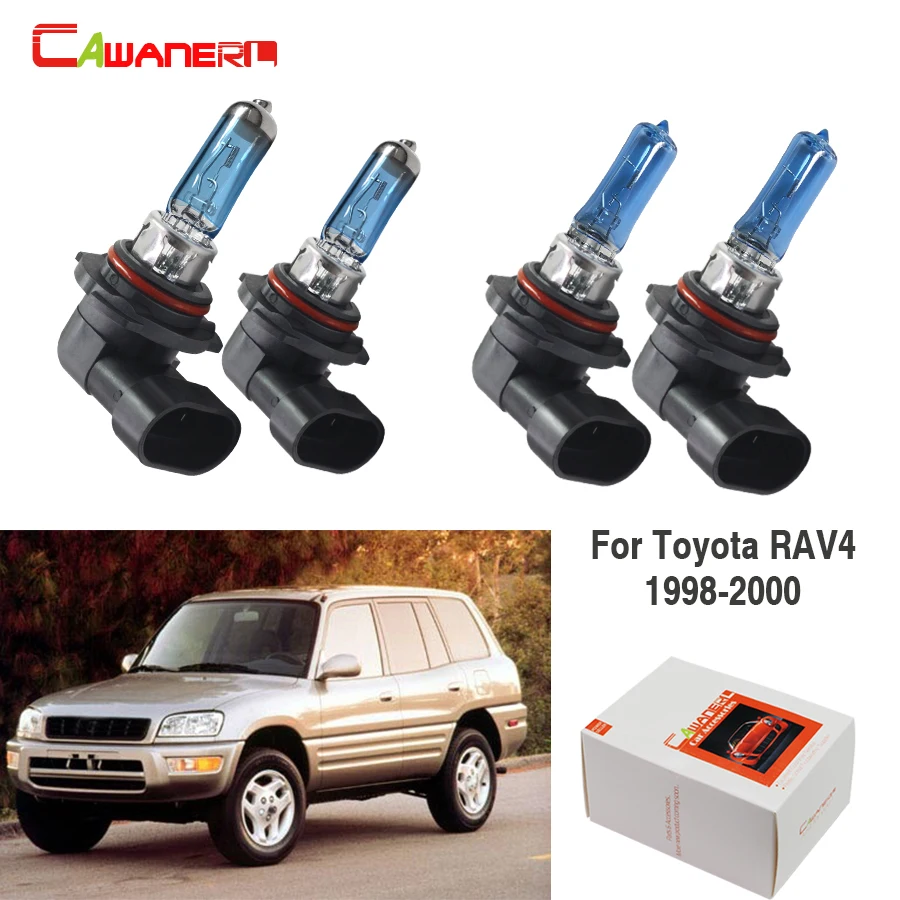

Cawanerl 2 Pair 100W Car Styling Halogen Bulb Headlight Light High Power For Toyota RAV4 1998-2000