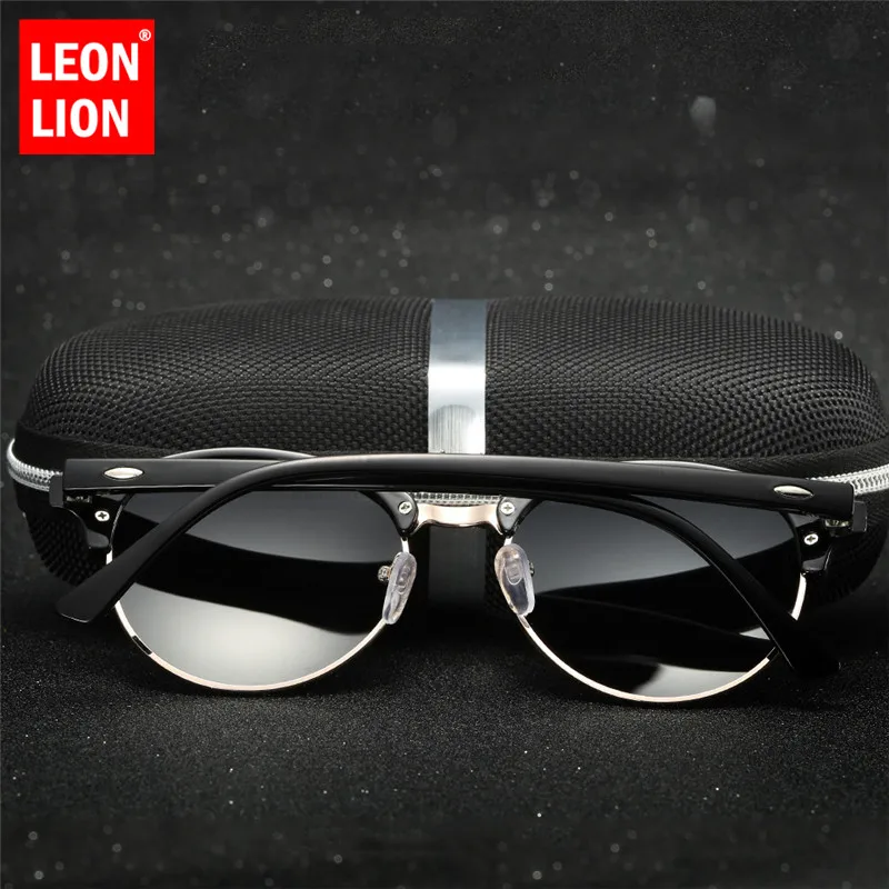 LeonLion, классические, поляризационные, круглые солнцезащитные очки, мужские, Ретро стиль, фотохромные линзы, для вождения, солнцезащитные очки для мужчин, светильник, Oculos Feminino