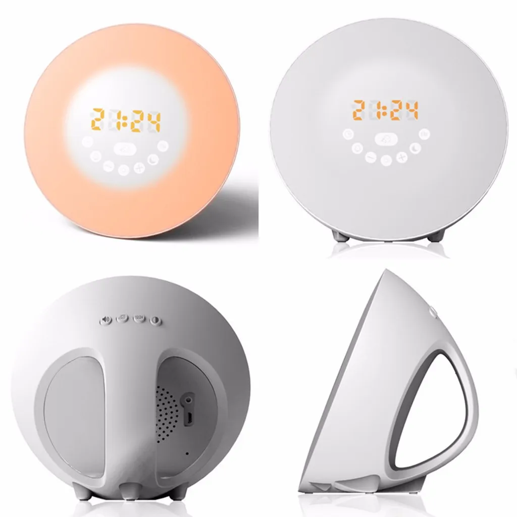 Kinganda Wake Up Световой будильник Sunrise моделирование Bluetooth динамик цифровой светодиодный FM 7,16