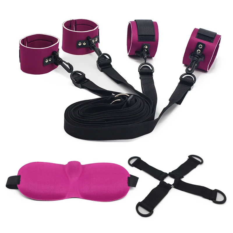  Adult Games 3 pce Bondage Under Bed Restraints Set Fetish Erotic Toys Handcuffs Mark SM Sex Toys fo
