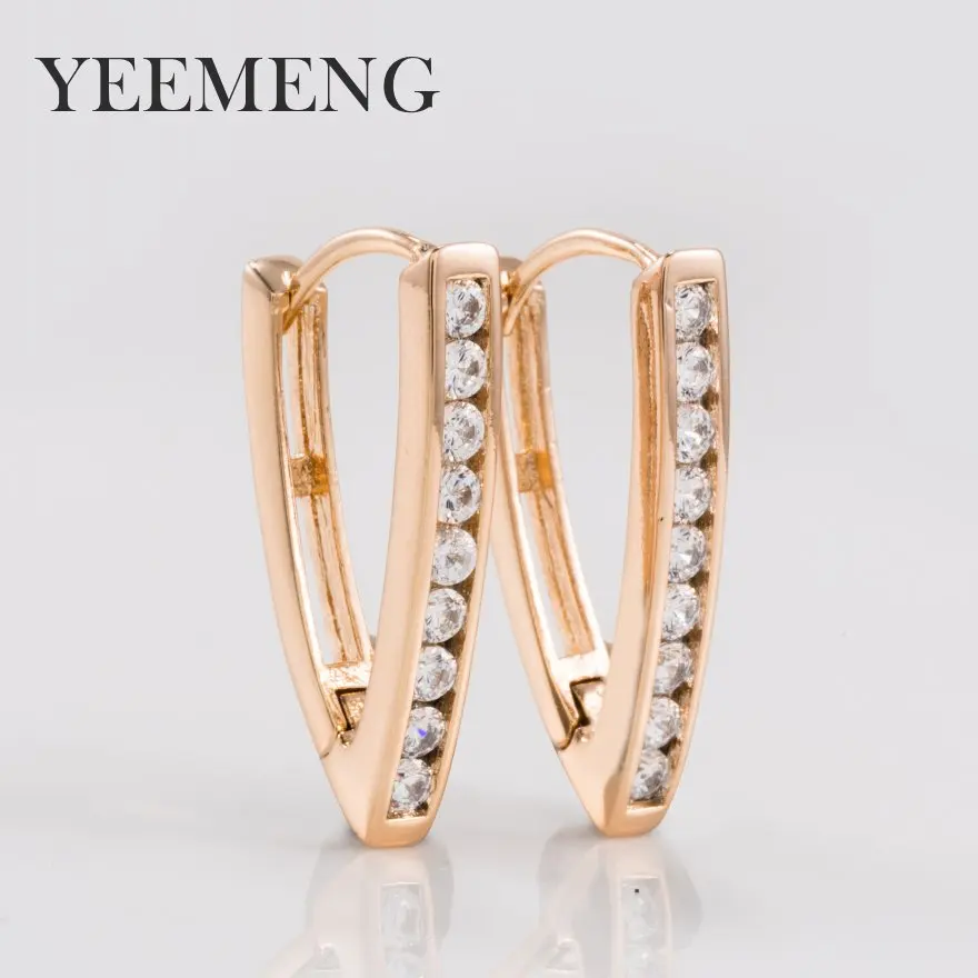 Серьги кольца YEEMENG в форме V женские простые крупные геометрические украшения из