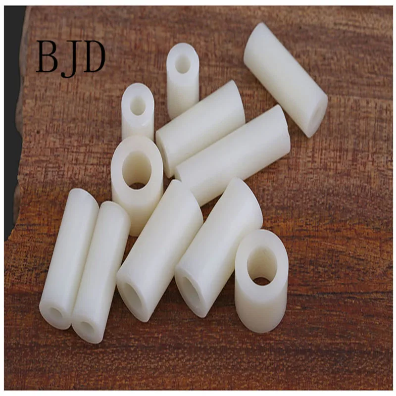 50pcs M6 ABS Rround spacer standoff White Nylon Non Threaded Spacer