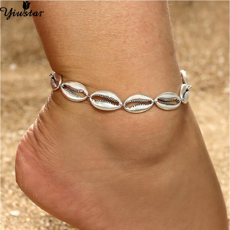 

Yiustar New Fashion SeaShell Anklet for Women Girls Lovely Metal Beach Shell Charm Anklets Bracelet Boho Foot Jewelry Pulseras