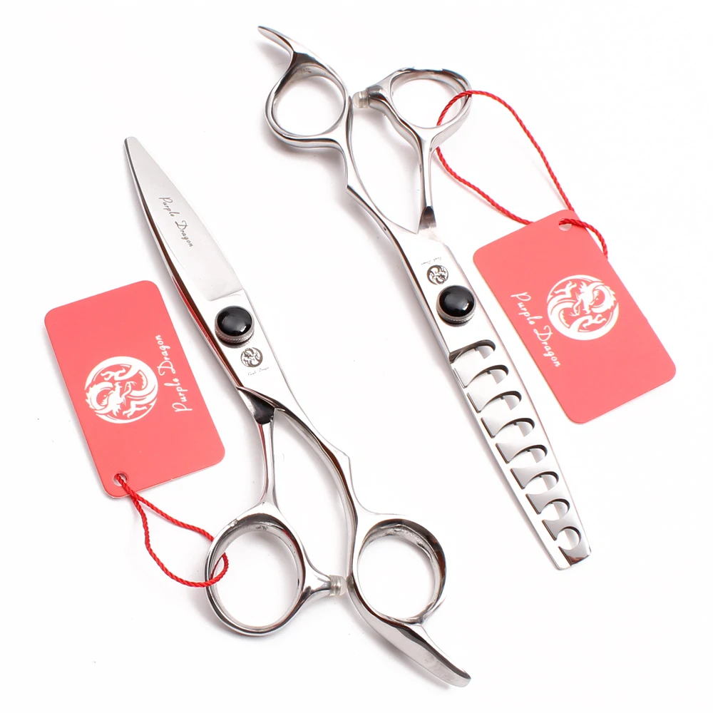 

6" 440C Purple Dragon Black Hairdressing Scissors Cutting Shears Thinning Scissors Willow Blade Professional Hair Scissors Z9022