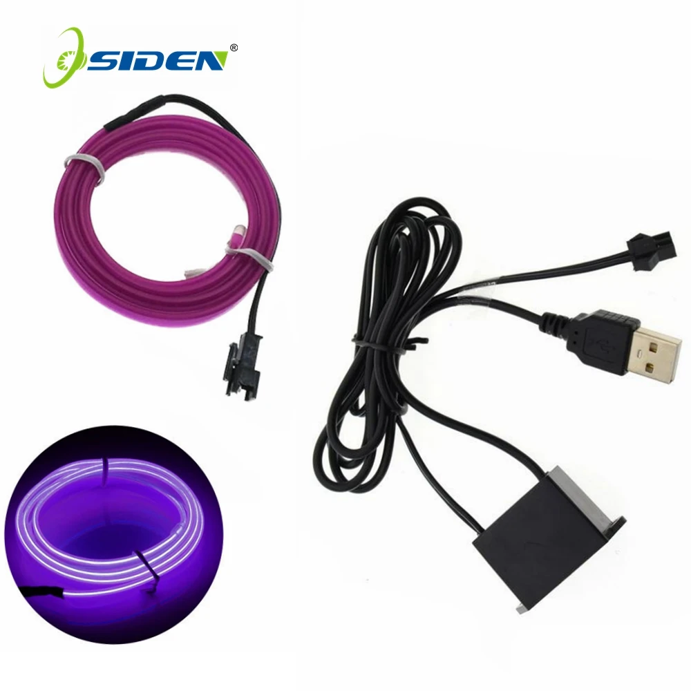 

OSIDEN 5V USB Neon Light Glow El String Flexible Wire Rope Tube Waterproof LED 1m/2m/3m/5m for Decorations in party Car Garments