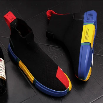 

Spring and autumn New Trend Fashion breathable mesh casual shoes lightweight non-slip flat shoes flying woven socks shoes
