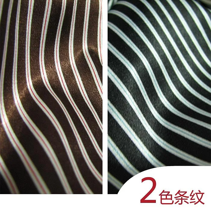 

2 Color Stripes Emulation Silk Satin Cloth Fabric Hand Tooling SS Tie Cheongsam Uniforms/100cm*120cm
