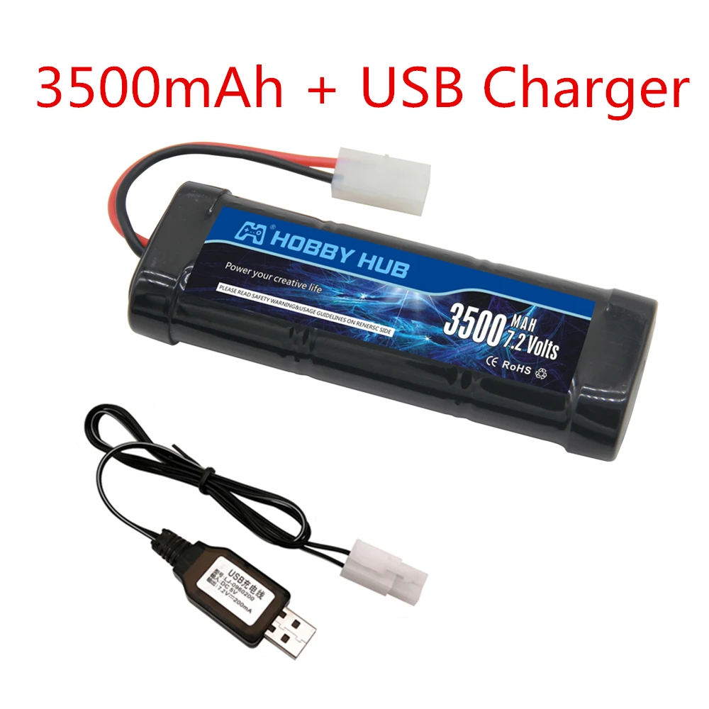 3500 USB 7,2 V 5000mAh Ni-MH аккумулятор с штепсельной вилкой Tamiya с 7,2 v зарядным устройством и SC* 6 ячейками батарея для RC гоночных автомобилей лодки RC игрушки - Цвет: 3500 USB