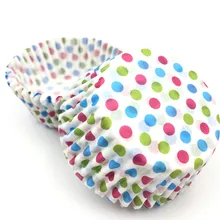 100 шт. Цветной горошек Бумага торт чашки кекс Лайнер выпечки Muffin Box чашки случае торта украшения торта инструменты