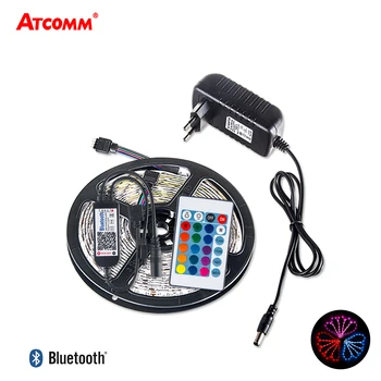 

5050 RGB Bluetooth LED Strip Light 12V 5M RGBW LED Diode Tape lamp With Bluetooth Controller TV Computer Screen Backlight