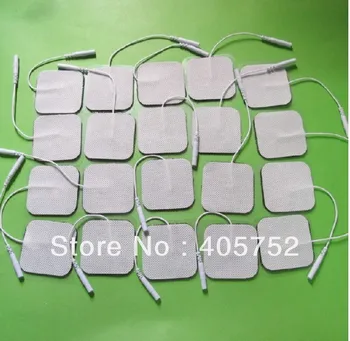 

DHL Freeshipping 1000pcs/lot Tens Machine Electrode Pads with cable for full body massager pulse therapy machine pad 4*4cm