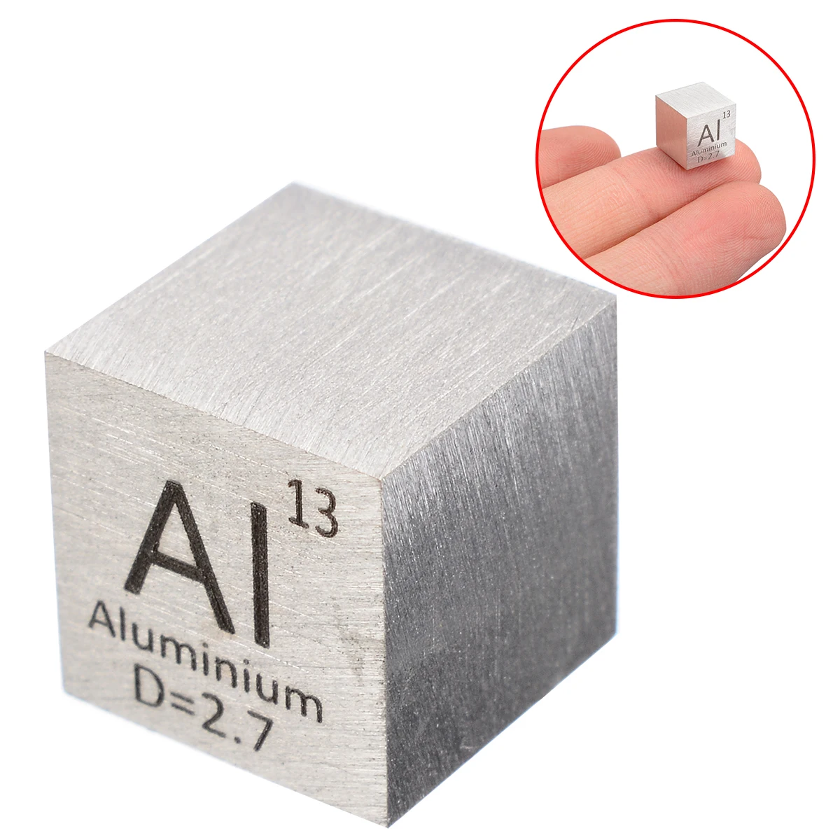 1Pcs 99.99% High Purity Aluminum Alloy10mm Cube Carved Element Periodic Table