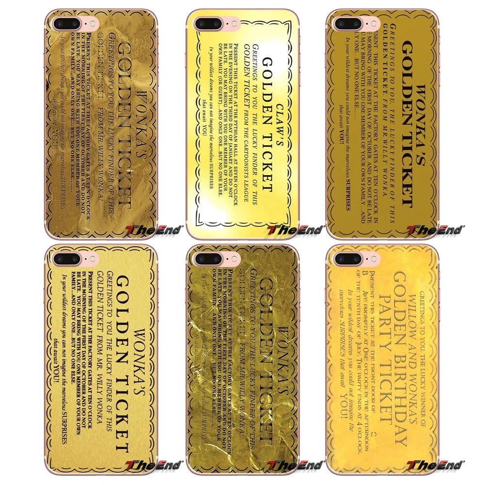 

For Samsung Galaxy S3 S4 S5 MINI S6 S7 edge S8 Plus Note 2 3 4 5 Grand Core Prime Willy Wonka Bar With Golden Ticket Case